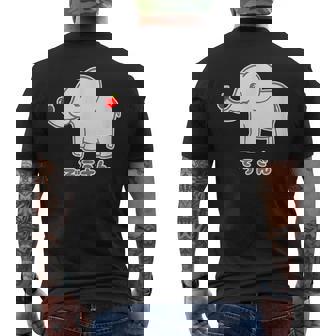 ぞうさん 象（牙 きば・りんご Hタイプ）【どうぶつフレンズ】面白 動物 イラスト メンズTシャツ バックプリント - Kawaiitshirt