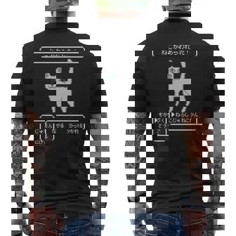 ねこがあらわれた！ 猫好き ゲーム好き ネコ飼い ネコママ 猫ママ ネコパパ 猫パパ Rpg ゲーム 猫 ねこ ネコ 長袖tシャツ メンズTシャツ バックプリント - Kawaiitshirt