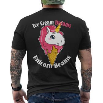 アイスクリーム 夢 ユニコーン ビームス スイーツ マジカル トリート 長袖tシャツ メンズTシャツ バックプリント - Kawaiitshirt
