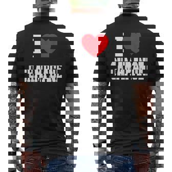 アイ・ラブ・シャンパン メンズTシャツ バックプリント - Kawaiitshirt