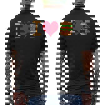 アイ・ラブ・デラックス・ハンバーガー メンズTシャツ バックプリント - Kawaiitshirt