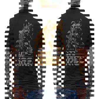 アイ・ラブ・ホース メンズTシャツ バックプリント - Kawaiitshirt