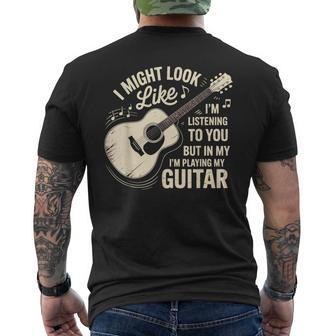 アコースティックロック アコースティックギター 弦 アコースティックギター メンズTシャツ バックプリント - Kawaiitshirt