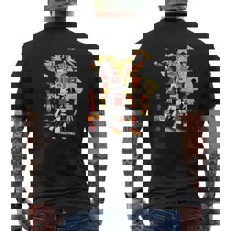 アステカ人、インカ人、メキシコの芸術彫刻マヤマヤン メンズTシャツ バックプリント - Kawaiitshirt
