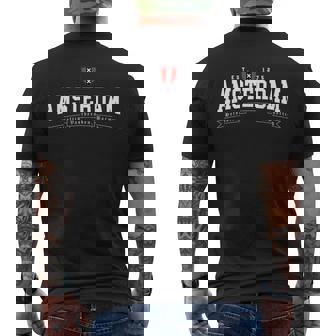 アムステルダム オランダ オランダ 国旗 紋章 ヴィンテージ メンズTシャツ バックプリント - Kawaiitshirt