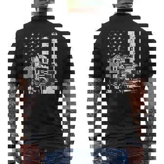 アメリカントラック フラッグusaアメリカトラッカー メンズTシャツ バックプリント - Kawaiitshirt