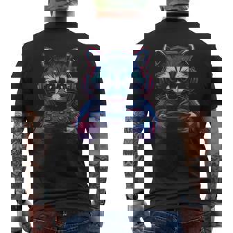 アライグマ ビデオ ゲーム ゲーマー ギャンブラー コンピューター ゲーマー アライグマ メンズTシャツ バックプリント - Kawaiitshirt