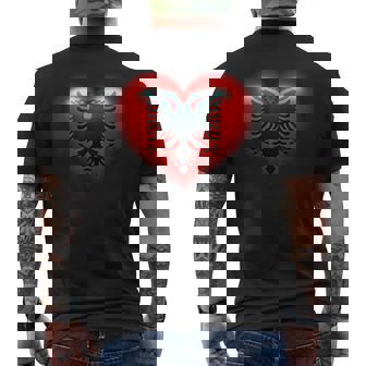 アルバニア国旗 イーグル ダブル レッド アルバニア シュキペ コソボ メンズTシャツ バックプリント - Kawaiitshirt