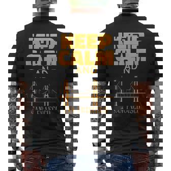 アーキテクチャ サンフランシスコ オーナメント ブリッジ かわいいサンフランシスコ メンズTシャツ バックプリント - Kawaiitshirt