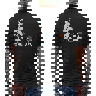 イエティウォーキングパピヨンクリプトゾロジー犬 メンズTシャツ バックプリント - Kawaiitshirt