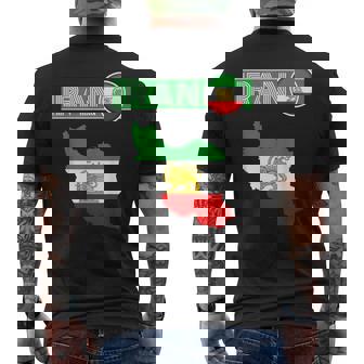 イランライオン太陽旗、イラン地図、イラン、イランの旗、イランの旗。 メンズTシャツ バックプリント - Kawaiitshirt