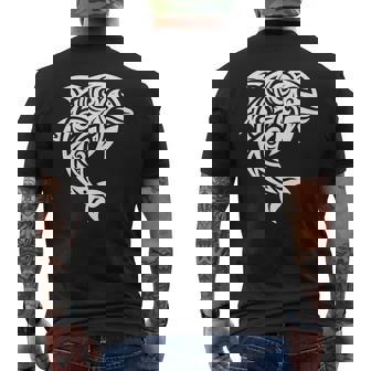 イルカ ポリネシアン トライバル マオリ ライトパターン イルカ 長袖tシャツ メンズTシャツ バックプリント - Kawaiitshirt