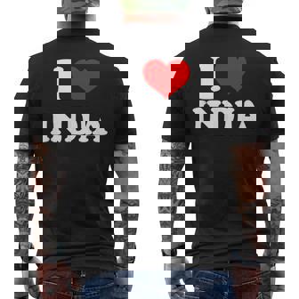 インド I Heart India I Love India メンズTシャツ バックプリント - Kawaiitshirt