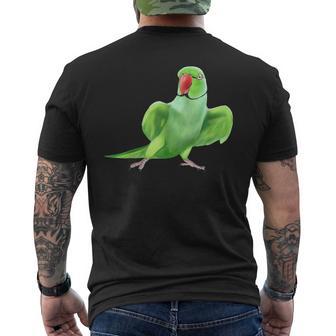 インドのワカケホンセイオウムの鳥 メンズTシャツ バックプリント - Kawaiitshirt