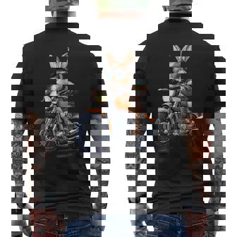 イースターデー バイク バニー ウサギ ヴィンテージ オートバイ 男の子 メンズTシャツ バックプリント - Kawaiitshirt