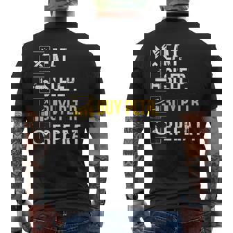 イートスリープインベストベスト Pltr購入パランティア投資。 メンズTシャツ バックプリント - Kawaiitshirt