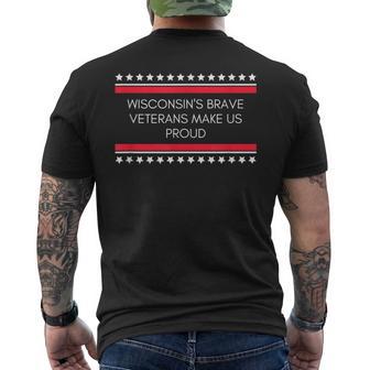 ウィスコンシン州退役軍人への感謝の気持ち メンズTシャツ バックプリント - Kawaiitshirt