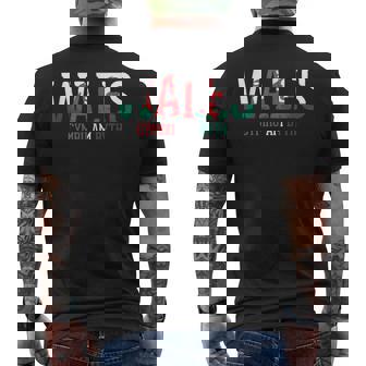 ウェールズ ラグビー フラッグ ウェールズ メンズTシャツ バックプリント - Kawaiitshirt