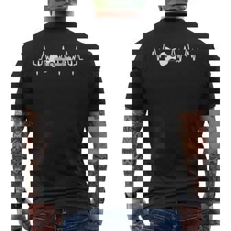 ウクレレ・ハートライン ウクレレ愛好家 メンズTシャツ バックプリント - Kawaiitshirt