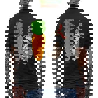 ウサギ ニンジン メンズTシャツ バックプリント - Kawaiitshirt