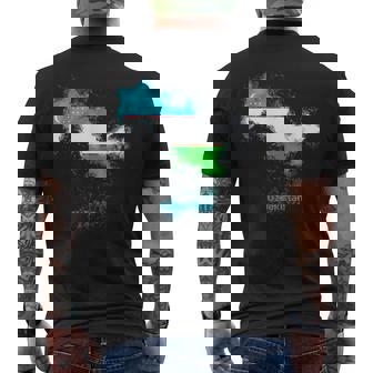 ウズベキスタン 国旗 地図 ウズベク ウズベキスタン メンズTシャツ バックプリント - Kawaiitshirt