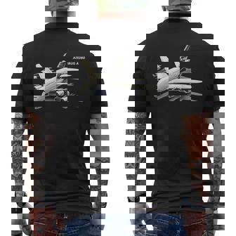 エアバスa380ターボジェット飛行機旅客機航空パイロットギフト メンズTシャツ バックプリント - Kawaiitshirt