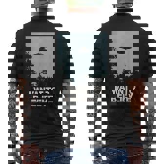 エイリアンufoアパレル「I Want To Believe」 メンズTシャツ バックプリント - Kawaiitshirt