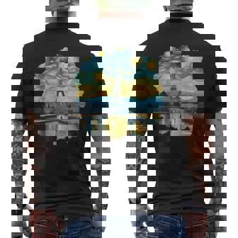 エッフェル塔 アートワーク ルーヴル美術館 フランス観光 パリ メンズTシャツ バックプリント - Kawaiitshirt