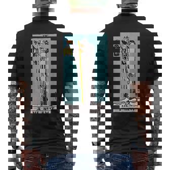 オリジナルのrider Waite Deckからの隠者ビンテージタロットカード メンズTシャツ バックプリント - Kawaiitshirt