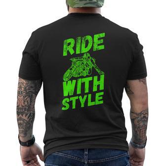 オートバイファンのためのスタイルヴィンテージ引用で乗る メンズTシャツ バックプリント - Kawaiitshirt