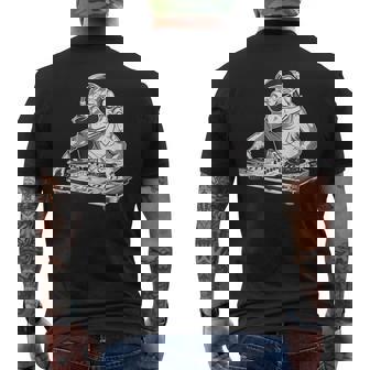 カエル 音楽 Dj 音楽プロデューサー ターンテーブル Dj カエル ビートメーカー メンズTシャツ バックプリント - Kawaiitshirt