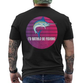 カジキ 水面から カジキバショウ バショウカジキ 深海釣り メンズTシャツ バックプリント - Kawaiitshirt