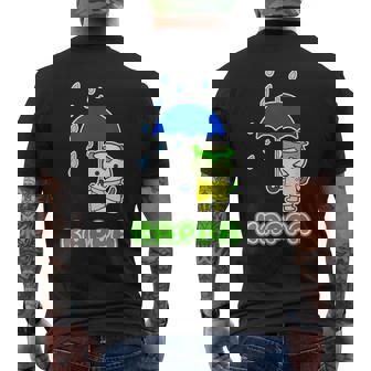 カッパくん『かっぱのカッパ』河童（六月・梅雨・傘）【どうぶつフレンズ】きゅうり 妖怪 かわいい キャラクター メンズTシャツ バックプリント - Kawaiitshirt