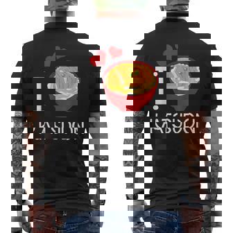 カツ丼を食べるのが大好き ご飯 カツ丼 メンズTシャツ バックプリント - Kawaiitshirt