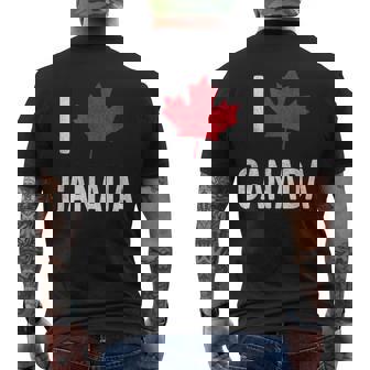 カナダ お土産 I Love Canada メンズTシャツ バックプリント - Kawaiitshirt