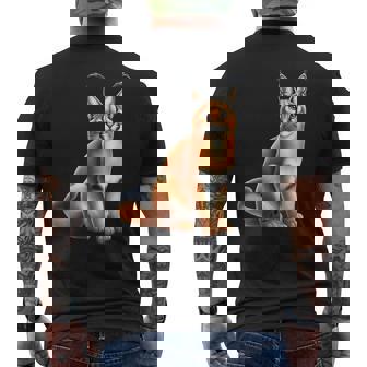 カラカルリンクス メンズTシャツ バックプリント - Kawaiitshirt