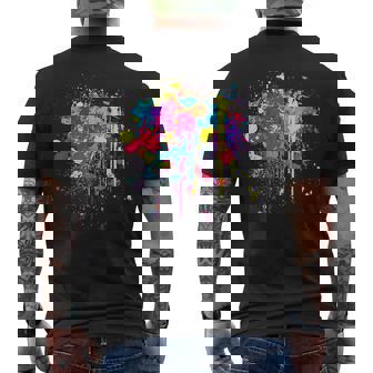 カラフルなペイントスプラッシュカラー。 メンズTシャツ バックプリント - Kawaiitshirt