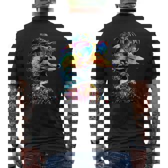 カラフルな虹色のアヒル マガモ ドレイク 小さなアヒル メンズTシャツ バックプリント - Kawaiitshirt