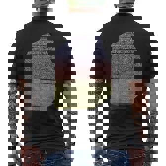 カラーロゼッタストーン 象形文字 ギリシャ デモティックス メンズTシャツ バックプリント - Kawaiitshirt