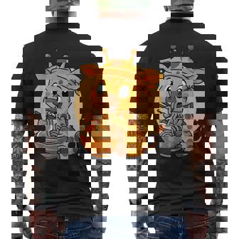 カワイイキリン食べるラーメングラフィック 日本のキリングラフィック メンズTシャツ バックプリント - Kawaiitshirt