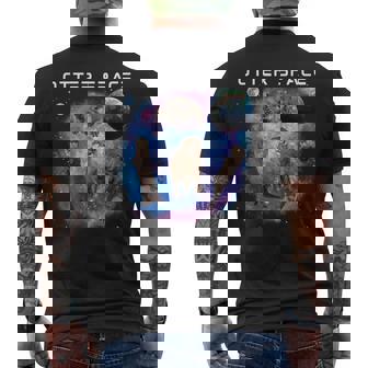 カワウソ宇宙 面白いカワウソ 宇宙カワウソ 長袖tシャツ メンズTシャツ バックプリント - Kawaiitshirt