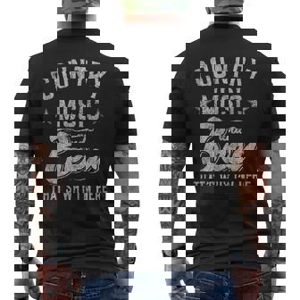 カントリーミュージックとビール That's Why I'm Here メンズTシャツ バックプリント - Kawaiitshirt