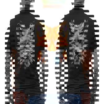 キツネのモチーフ キツネが大好き 赤いキツネ 小さなキツネが大好き メンズTシャツ バックプリント - Kawaiitshirt