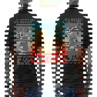 キツネザル ライフ・イズ・ベター 霊長類 キツネザル メンズTシャツ バックプリント - Kawaiitshirt