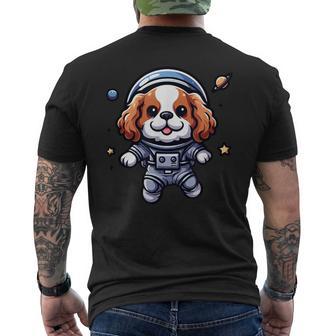 キャバリアキング チャールズ・スパニエル 宇宙飛行士 ファニードッグ 宇宙服 メンズTシャツ バックプリント - Kawaiitshirt