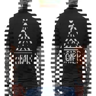 キャンパー キャンプ好き 山好き ハイキング好き 登山好き 海好き アウトドア好き キャンプ メンズTシャツ バックプリント - Kawaiitshirt