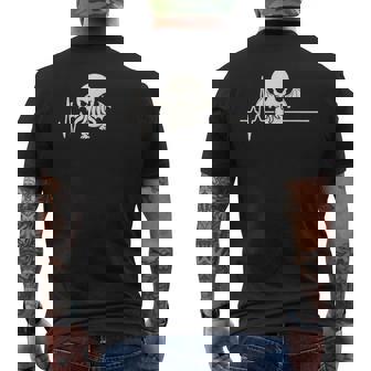 クトゥルフ ハートビート キュート コズミックホラー クトゥルフ 心電図 メンズTシャツ バックプリント - Kawaiitshirt