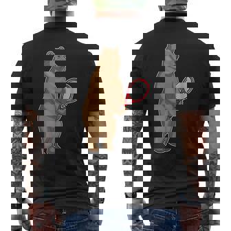 クマ テニス テニスラケット スポーツ メンズTシャツ バックプリント - Kawaiitshirt