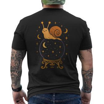 クリスタルボールスターのカタツムリ メンズTシャツ バックプリント - Kawaiitshirt