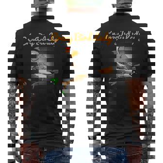 クレイジーバードレディキンカチョウ鳥類学 メンズTシャツ バックプリント - Kawaiitshirt